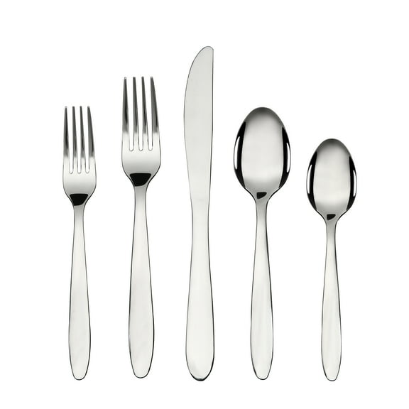 Mainstays Breck 20-Piece Stainless Steel Silver Flatware Set, Service for 4 Adults