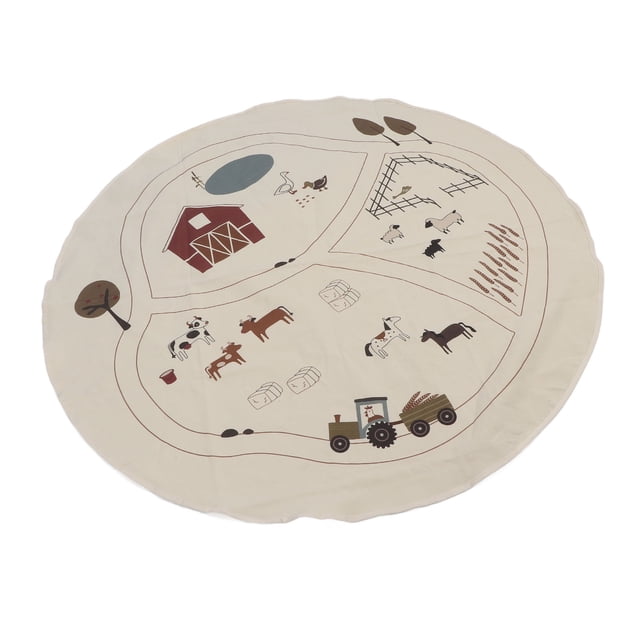 Alfombra Para Sala De Juegos Para Bebés, Alfombra Para Gatear Para Bebés, Adorable, Portátil, Redonda, De Seguridad Para Sala De Estar Para Aprender A Caminar