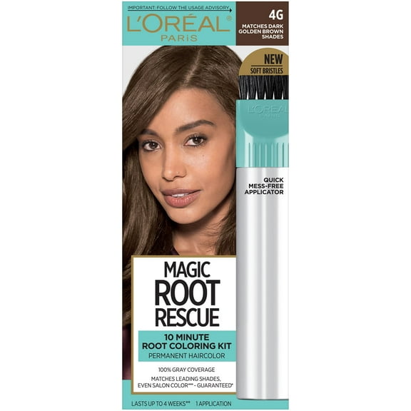 L'Oreal Paris Magic Root Rescue Permanent Hair Color, 4G Dark Golden Brown