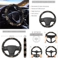 thumbnail image 3 of Yuyamidu Butterfly Car Seat Covers Full Set of 14 Floral Steering Wheel Cover Seat Belt Pads Coasters Waste Bin Armrest Cover Cup Holders Rearview Mirror Cover Flowers Handbrake Cover Set, 3 of 7
