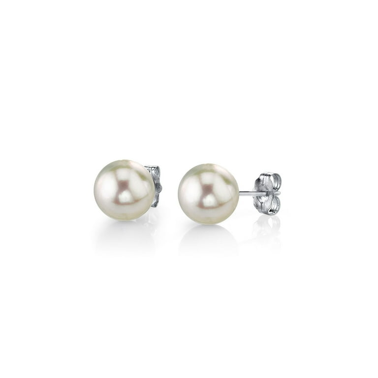 14K Gold AAA Quality Round 5.5-6.0mm White Akoya Cultured Pearl