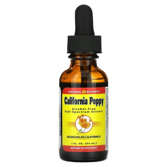 Natural Balance California Poppy, Alcohol-Free, 500 mg, 1 fl oz (30 ml)