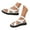 White, variant on Women's Flat Sandals Toe Ring Platform Walking Shoes Strappy Ankle Buckle Slip on Sandal Red 9.5
