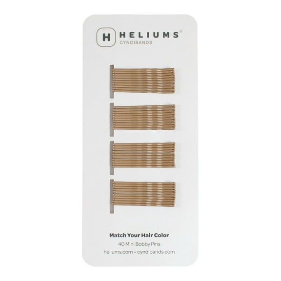 Heliums Mini Bobby Pins - Dark Blonde - 40 Pack, 1.5 Inch Small Hair Pins For Thin Hair & Kids