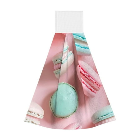 

Lukts Pastel Macarons Delight for Coral Fleece Velcro Towel Suitable for Bathroom Kitchen Hanging Absorbent Towel Household Items