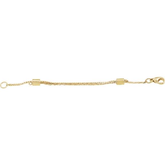 SuperJeweler 14K Yellow Gold Filled Adjustable Chain Extender, 3" - Cable Chain With Lobster Claw Clasp for Women