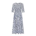 thumbnail image 4 of Robe à Manches Longues Femme Mode Manches Trois Quarts Col Rond Poche Imprimée Robe Longue pour Dames Robe d'Été à Manches Longues Robe d'Été Ample pour Femmes Robe Longue d'Été pour Femmes, 4 of 6