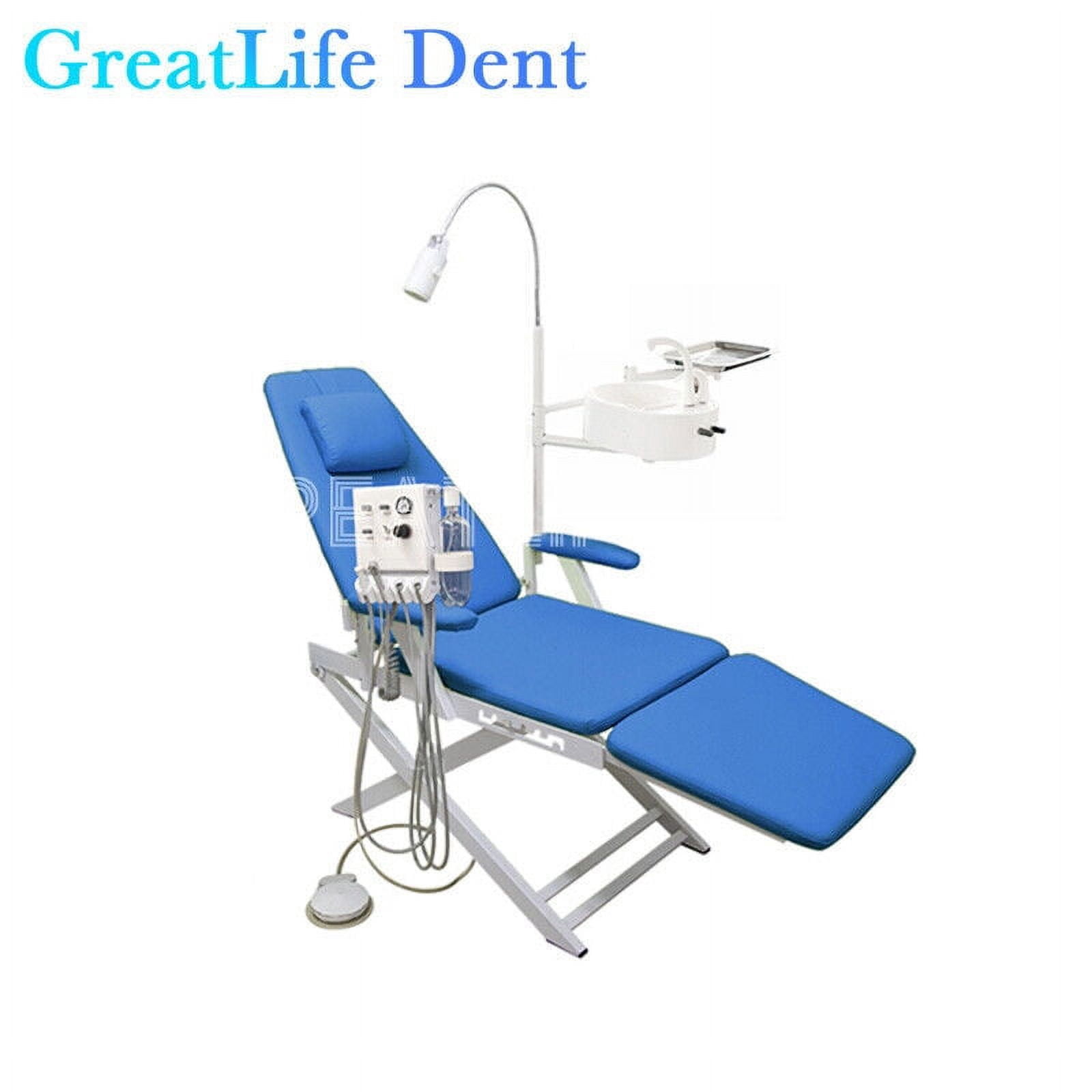 GreatLife Dent USA Stock PORTABLE DENTAL FOLDING CHAIR LED LIGHT+TURBINE+DENTIST STOOL