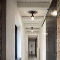 thumbnail image 4 of Rustic Glass Flush Mount Light Fixture Mini Clear Seeded Glass Shade Semi Flush Mount Ceiling Light for Hallway Farmhouse Kitchen Entryway, Oil Rubbed Bronze, 4 of 4