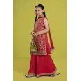 thumbnail image 3 of Dweep Sara Eid Ramadan Special Pink Organza Summer Girls Suit Set with Dhaka Sharara, Dupatta 7-8Y, 3 of 3