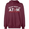 thumbnail image 2 of OXI Hoodie Sweatshirt - Never Trust An Atom, Basic Casual Hoodie for Men's and Women Fleece Hoodie Long Sleeve - Maroon Large, 2 of 3
