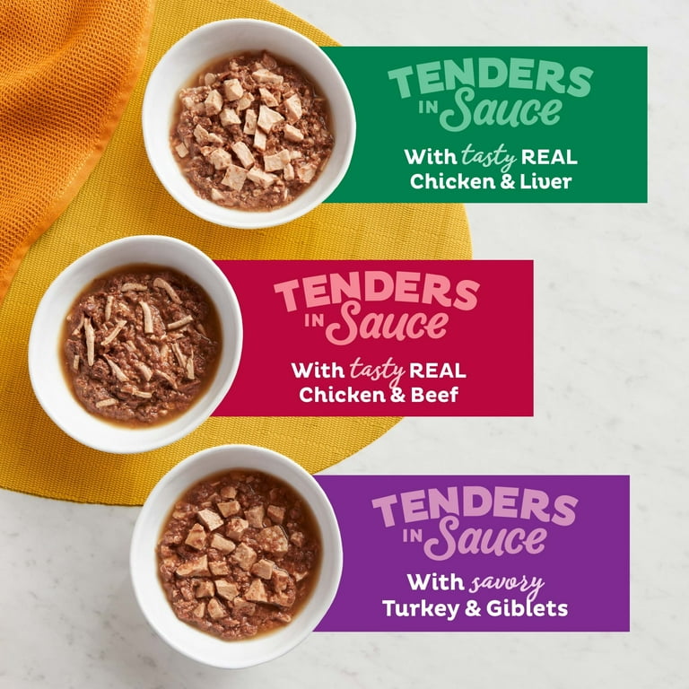 Meow Mix Tender Favorites Poultry Beef Wet Cat Food Variety Pack 2.75 Ounce Cups Pack of 12 Walmart
