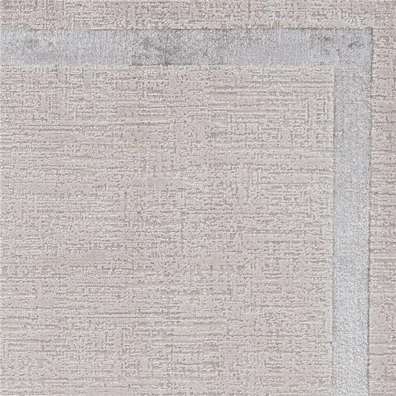 10'x13' Ivory Silver Machine Woven Bordered Indoor Area Rug