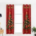 thumbnail image 5 of Hokiten Red Christmas Tree Blackout Curtains | Light Blocking Print Window Curtains, Xmas Tree Snowflake Poinsettia Thermal Insulated Window Drapes for Living Room Kitchen (2 Panels, 104"W x 45"L), 5 of 7