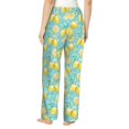 thumbnail image 3 of Uemuo Yellow Lemon Pattern Women's Wide Leg Palazzo Lounge Pants with Pockets Light Weight Loose Comfy Casual Pajama Pants-X-Large, 3 of 9