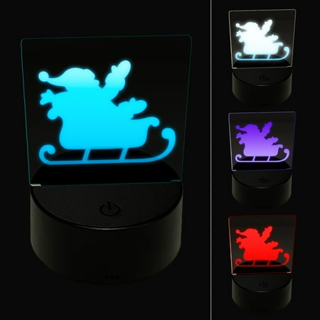 

Santa in Sleigh Silhouette Christmas LED Night Light Sign 3D Illusion Desk Nightstand Lamp
