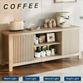 thumbnail image 6 of 59" Fluted TV Stand for TVs Up to 65 Inches, Mid Century Modern Media Console with Storage Cabinets & Open Shelves, Wood Entertainment Center for Living Room, 6 of 7