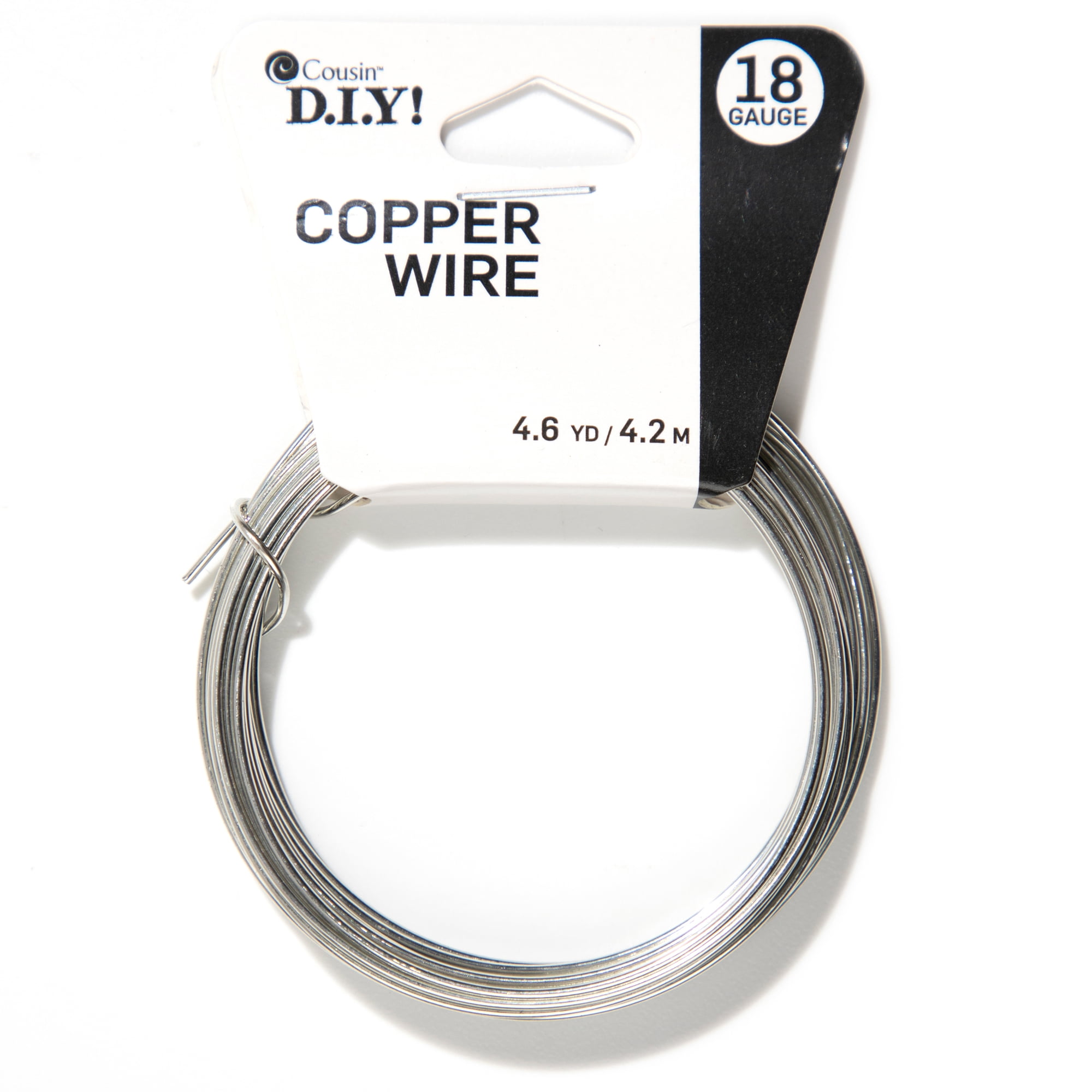 Cousin DIY Coated Copper Wire, Silver Finish, 18 Ga, 14 ft Roll