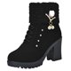 thumbnail image 1 of Zapatos Botines de mujer Botines de mujer de felpa de de de imitación versátiles elegantes clásicos de invierno con cremallera lateral de punta redonda tacones gruesos y tacones (Black 7.5), 1 of 6