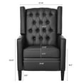 thumbnail image 3 of 27" Wide Recliner Chair, Manual Wingback Recliner Chair with Nailhead Trim and Birch Legs, Tufted Single Sofa Vintage Chair for Home, Living Room, Office, Bedroom,PU Black, 3 of 7
