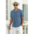 thumbnail image 2 of Iceglad Men's Casual Button Down Shirts Short Sleeve Shirts Vacation Beach Summer Hollow Out Tops, 2 of 7