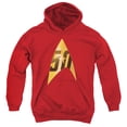 thumbnail image 1 of Star Trek 50e Anniversaire Delta Chandail à Capuchon pour Jeunes Rouge Md, 1 of 1