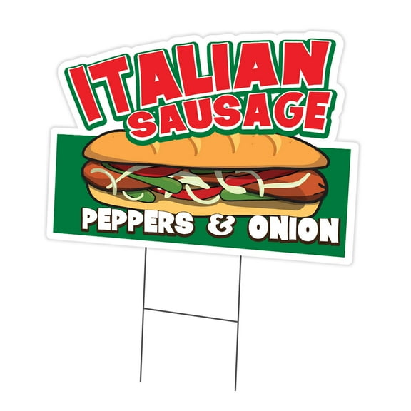 SignMission C-DC-1216-Italian Sausage19 12 x 16 in. Yard Sign & Stake - Italian Sausage