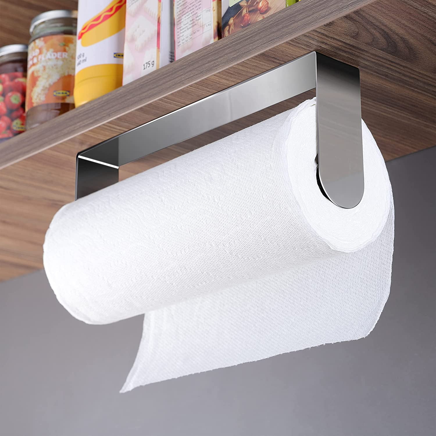 Adhesive Paper Towel Holder, Under Cabinet Paper Towel Rack for Kitchen ...