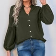 thumbnail image 4 of Camisas Para Mujer Moda Casual Cuello en V Manga Larga Color Sólido Camiseta Top Pullover Blusa Odeerbi ODB127461, 4 of 9