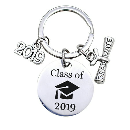 Fancyleo Class of 2019 Keychain with Graduation Cap Charm Graduation Gift Keychain for