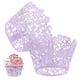 thumbnail image 1 of Uxcell 50-Pack Envoltorios de Cupcake, Papel de Arte Perlado, Forros de Cupcake de Encaje Floral Hueco para Decoración de Bodas/Fiestas de Cumpleaños [Púrpura Claro], 1 of 7