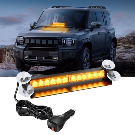 Nilight 12LED Traffic Advisor Strobe Light Bar Amber Emergency Warning Hazard Safety Dash Front/Rear Windshield Flashing Lights for Cars Trucks