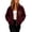 Wine, variant on Caywon Cozy Women's Fleece Jacket with Full Zipper and Pocket, Long Sleeve Shearling Hooded Coat for Fall and Winter Outdoor Wear
