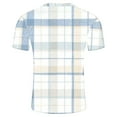 thumbnail image 4 of Awdenio Mens T-shirt Plaid Printed Round Neck Short Sleeved Short Sleeved Round Neck Top/shirt Comfort for Summer Outdoor Adventures,Multicolor,M, 4 of 5