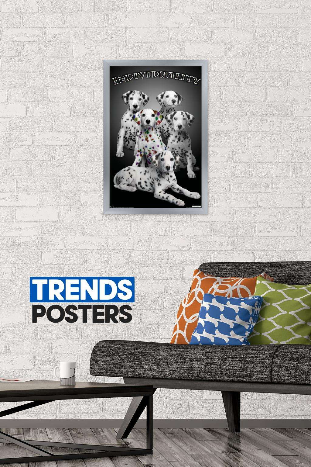 Keith Kimberlin - Dalmatian Puppies with Colored Spots - IndiViduality Wall Poster, 14.725" x 22.375", Framed