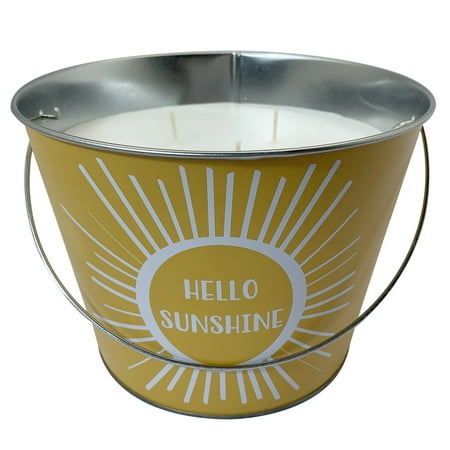 Mainstays 30-Ounce  3-Wick Hello Sun Bucket Outside Citronella Candle  Yellow