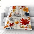 thumbnail image 6 of An Antique Autumn Leaf Flannel Blanket - Cozy and Warm All-Season Woven Blanket, Multifunctional Travel Blanket with Digital Print Design, 6 of 7