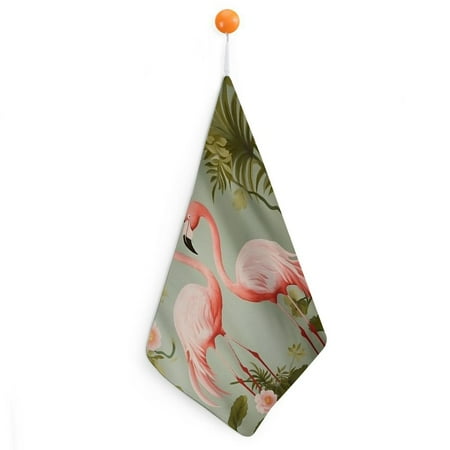 

Patifu Flamingo Branch Leaves Quick-Dry Hand Towels 11.8x11.8in for Kitchen and More 2pcs