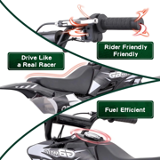 HOVERHEART 49cc 4-Stroke Gas Mini Dirt Bike,18 MPH Max Speed with Dual Disc Brakes,Max load 160lbs,Black