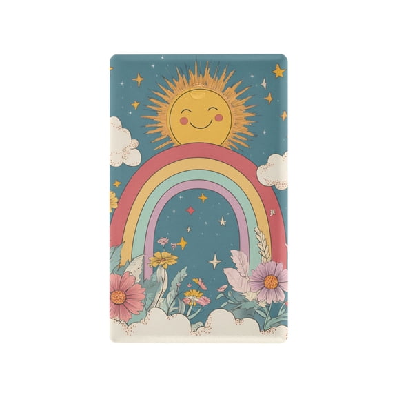 Yayeee Blank Wall Plate Cover 1-Gang 4.5"x2.7" Home Unused Decorative Outlet, Blue Rainbow