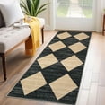 thumbnail image 3 of Garvee 2'x6' Geometric Diamond Runner Rug, Machine Washable Rug Stain Resistant Indoor Carpet With Non-Slip Backing, Soft Low Pile Rug for Hallway Bedroom Laundry, Black Camel, 3 of 8