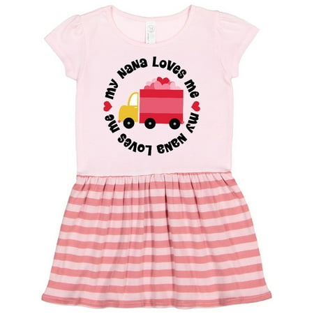 

Inktastic My Nana Loves Me Valentine Gift Toddler Girl Dress