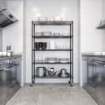 thumbnail image 6 of Seville Classics UltraDurable Commercial-Grade 5-Tier NSF-Certified Steel Wire Shelving with Wheels, 48" x 18", Black, 6 of 12