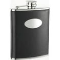 thumbnail image 1 of Eclipse Black Leather Stainless Steel 18oz Hip Flask, 1 of 1
