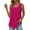 Hot Pink, variant on plus Size Top Women Tops in Women Summer Vest Loose Pleated Square Neck Sleeveless Top Large Size Women's Top