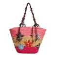 thumbnail image 3 of ibiyuan Tote Bags For Women Floral Contrast Multicolor Woven Large Capacity Shoulder Tote Handbag for Women Gifts For Girlfriend, 3 of 5