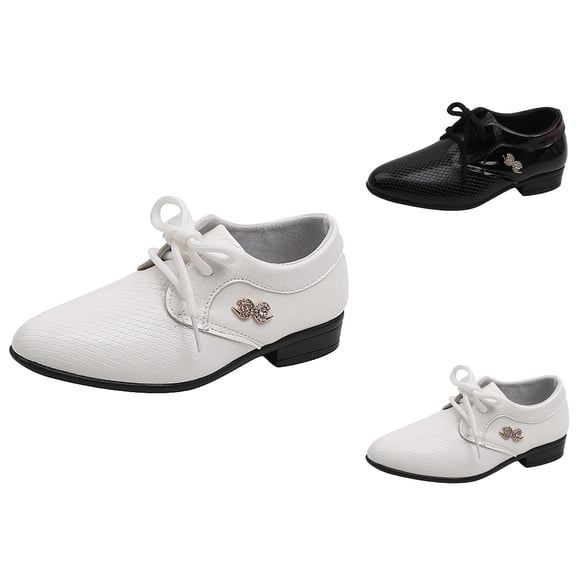 Toddler Boy Shoes Boys Sneaker Boys Leather Shoes Spring And Autumn Stylish UK Wind Lace Up Children'S Single Shoes Student Non Performance Shoes