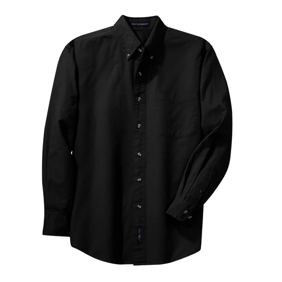 Port Authority Tall Long Sleeve Twill Shirt-2XLT (Black)