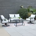 thumbnail image 6 of Aoodor 24'' x 24'' Outdoor & Indoor Deep Seat Cushion Set, furniture pillows and cushions, Olefin Fabric Slipcover and Sponge Foam (Set of 2 Seats, 2 Backs, 2 Lumbar Pillows) - Light Gray, 6 of 9