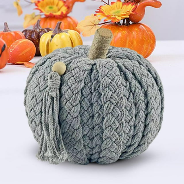 Calabazas artificiales BLESIY Adorno de Halloween Decoración rústica Calabaza de imitación Gris